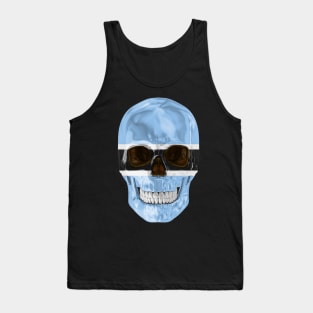 Botswana Flag Skull - Gift for Botswanan With Roots From Botswana Tank Top